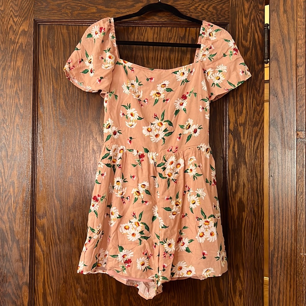 Peach Flower Romper